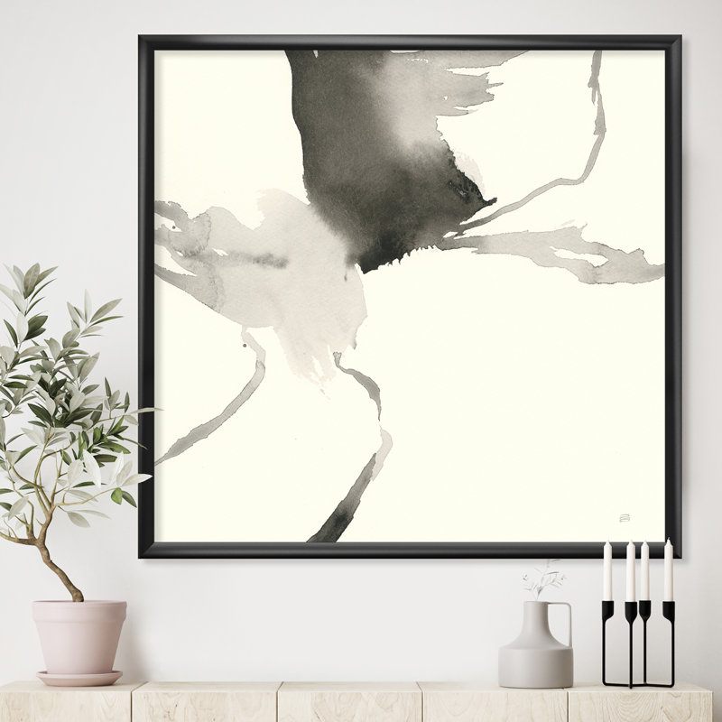 «Minimal Geometric Gesture I», reproduction d'art sur toile, H 16 po x l 16 po x P 1 po, Cadre noir
