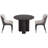 39.37" Modern Round Black Dining Table Set with 2 Chairs for Kitchen, Bar, Living Room, Small Space-374086746-374086775