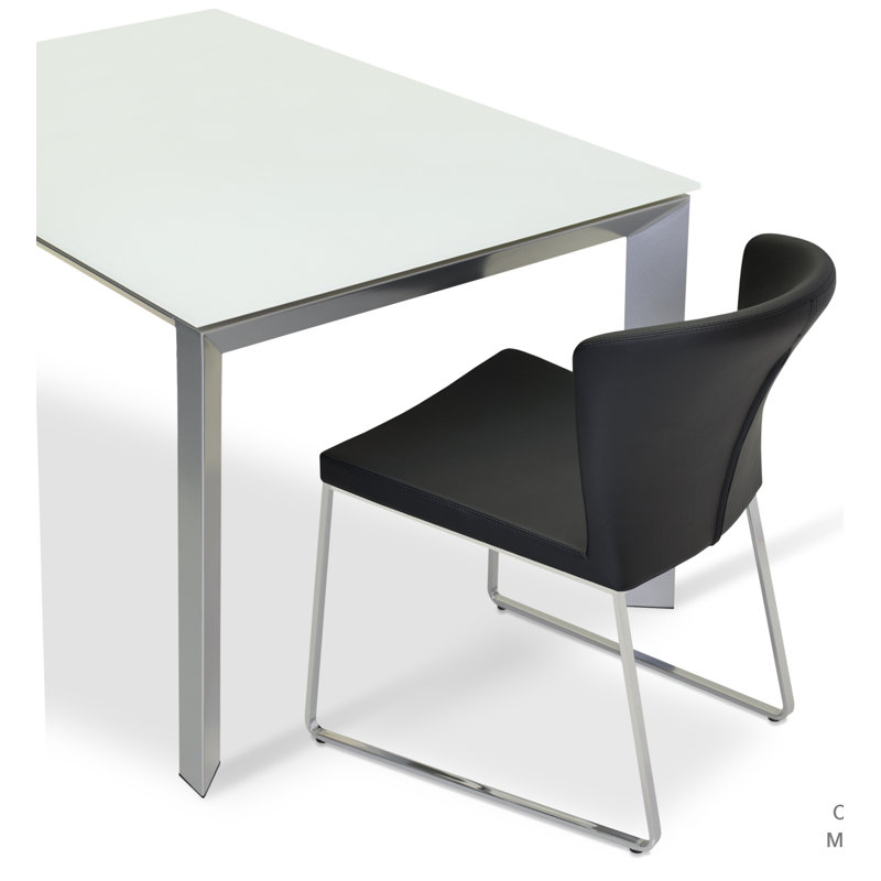 Chaise d'appoint Capri, Similicuir noir