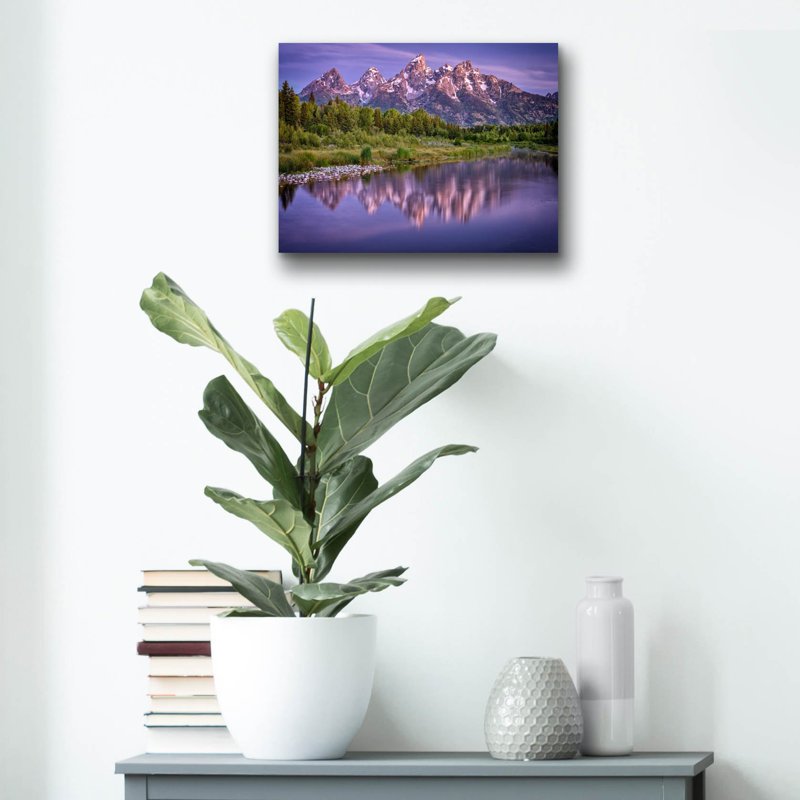 Latitude Run® 'Reflecting Tetons' by Rick Berk Acrylic Glass Wall Art, 36" x 24", H 12 po x l 16 po x P 0,13 po