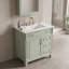 Meuble-lavabo de salle de bain avec comptoir en céramique, 3 tiroirs de rangement, tablette réglable et supports de porte-133444995