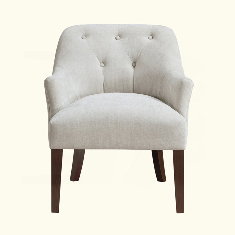Fauteuil rembourré en tissu 1pc, Gris huître