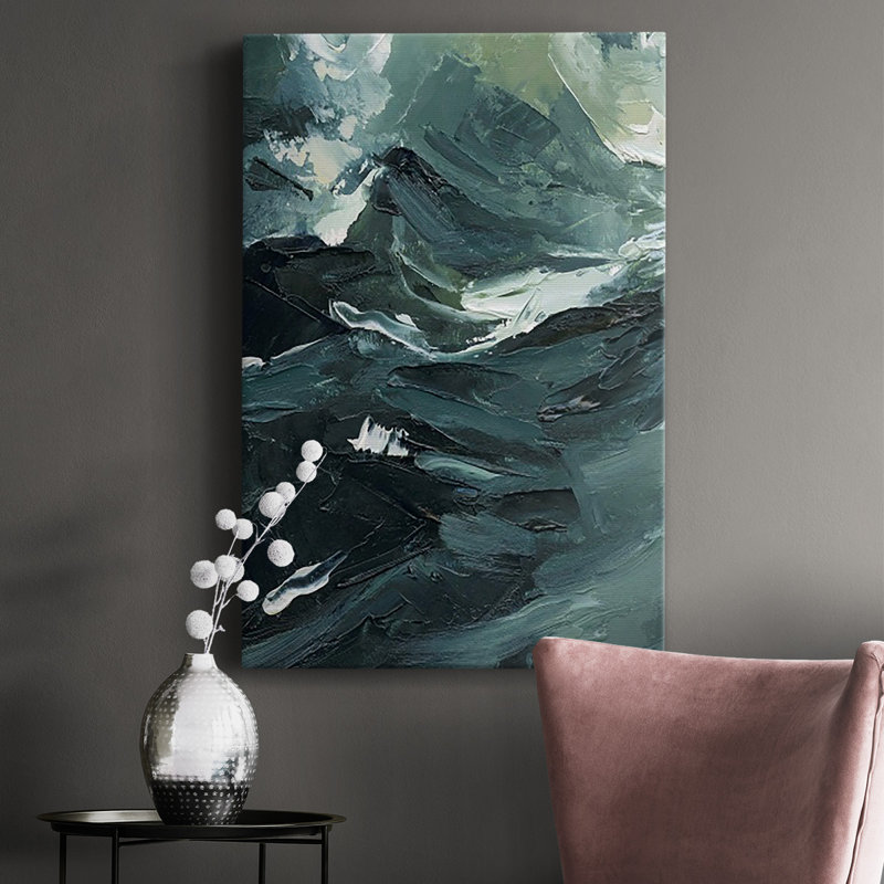 Perdus dans la mer I sur toile, H 18 po x l 12 po x P 1 po