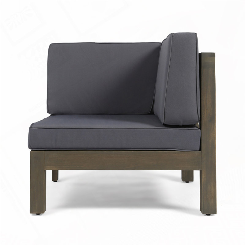 Causeuse et table d'extérieur, Gris, Gris foncé