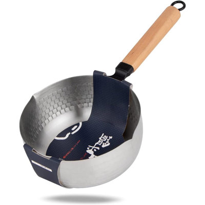 Casserole à casserole en acier inoxydable avec poignée en bois