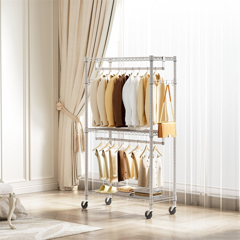 75cm Rolling Clothing Rack, White