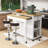 Extendable Kitchen Island with Integrated Power Outlets, 2 Drawers and Cabinet-959588601