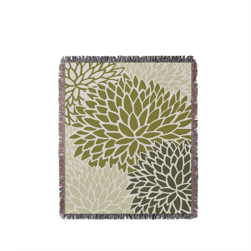 Jeté en coton Arlo, Chartreuse, 60 po x 80 po