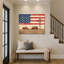 Décoration murale rustique de campagne sur toile drapeau américain rustique 32 x 24 po, Memorial Day