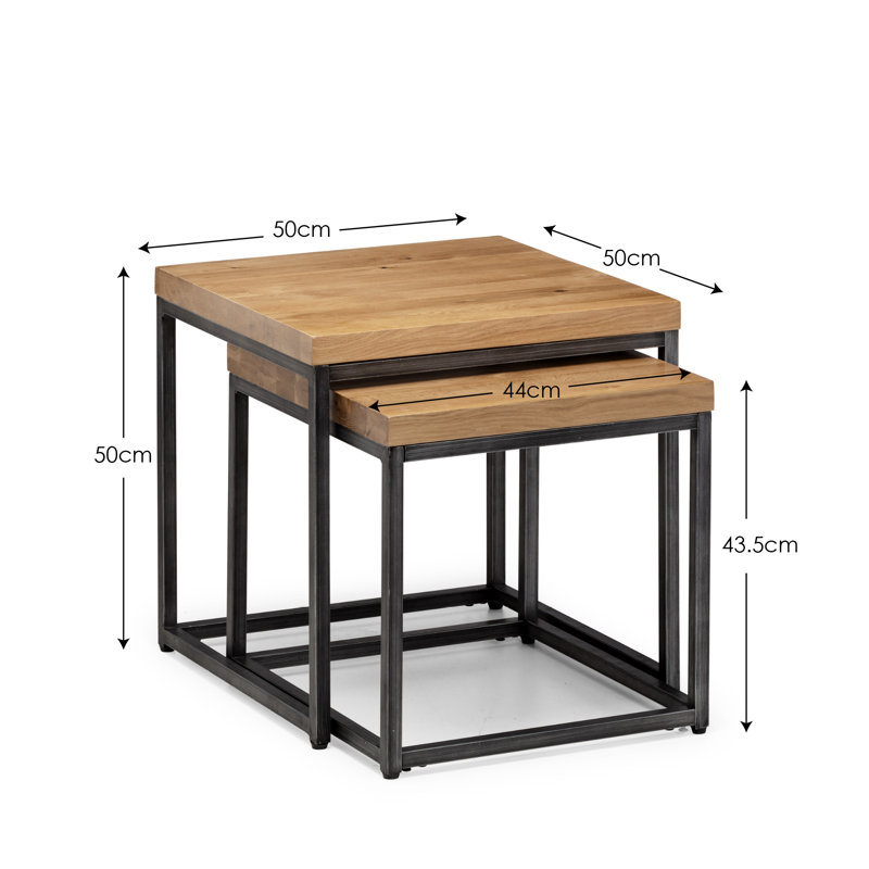 Perrott 2 Piece Nest of Tables, Oak