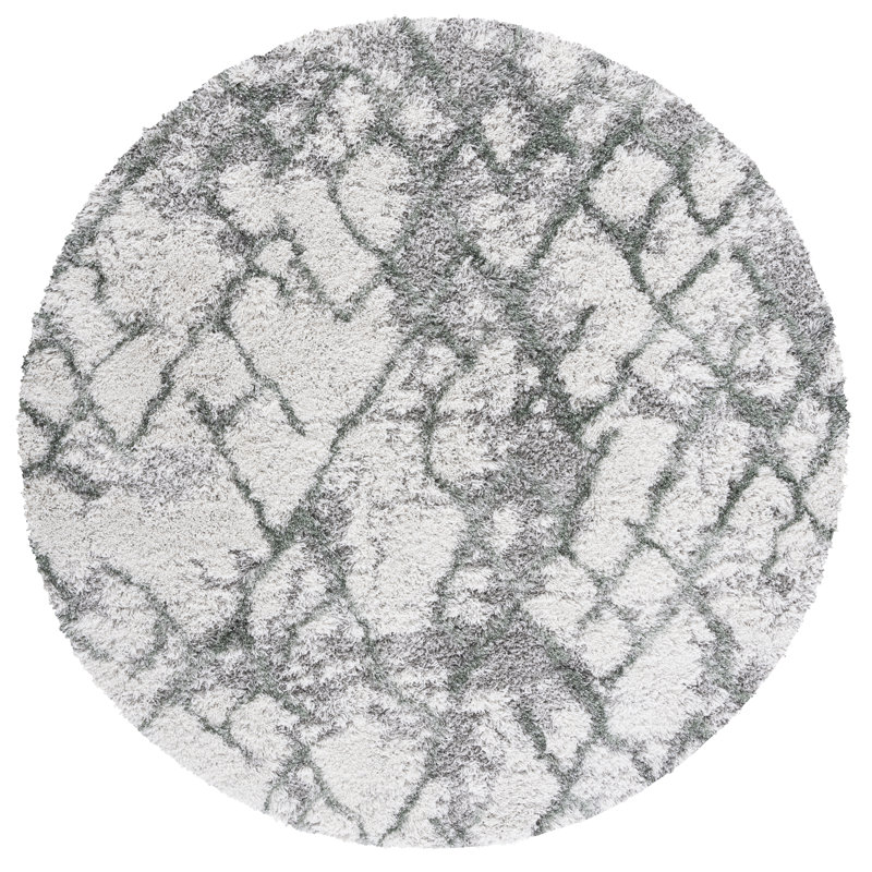 Adlea Shag 800 Performance Abstract Rug, Round 6'7"