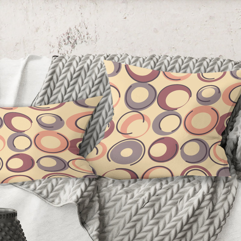 Coussin décoratif rétro à motif géométrique rétro Mid-Century, 18 po x 18 po