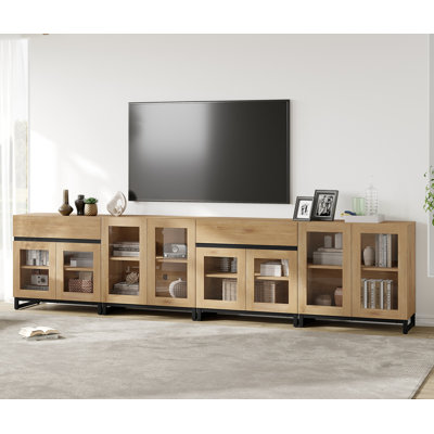 Modern TV Console With Doors And 2 Drawers, Media Console With Adjustable Shelf For Living Room by Latitude Run
