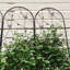 Paquet de 2 treillis de jardin en métal 86,7 po x 19,7 po antirouille pour plantes grimpantes, support de fleur extérieur papillon noir-400794242