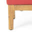 Table basse et d'angle rouge - bois, design à lattes chic, coussins d'eau, magnifiques dossiers multicolores, canapé modulaire