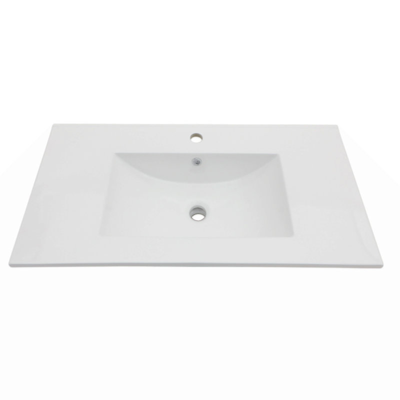 Comptoir de meuble-lavabo simple 36 po x 18 po avec 3 trous de robinet et trop-plein seulement