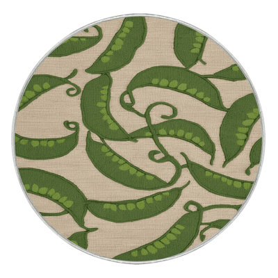 Washable Snow Peas Vegetables Area Rug