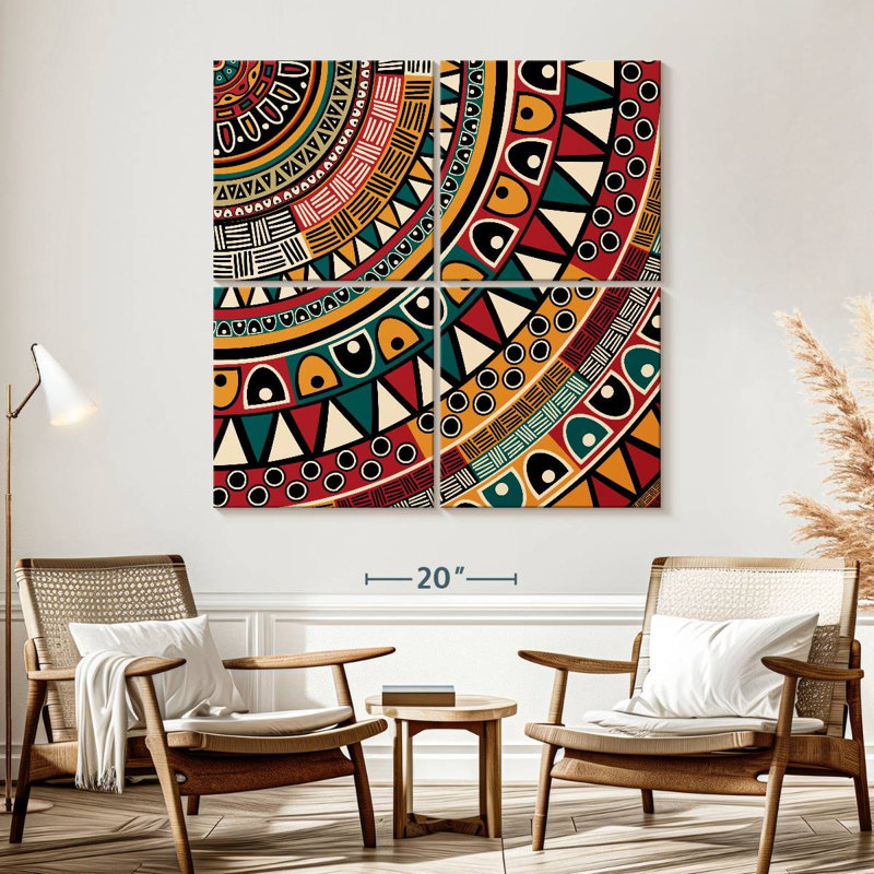 Motif africain, H 57 po x l 57 po