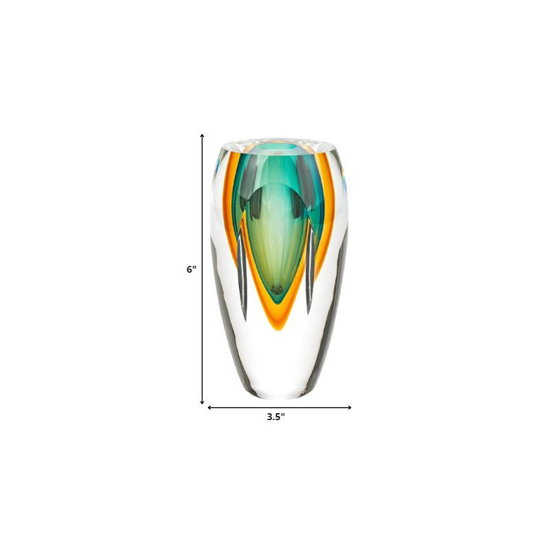 Astra Art 6.5" Glass Vase, 6" H x 3.5" W x 3.5" D