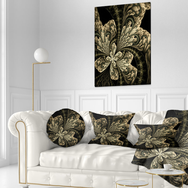 Grand coussin lombaire en fleur fractale floral