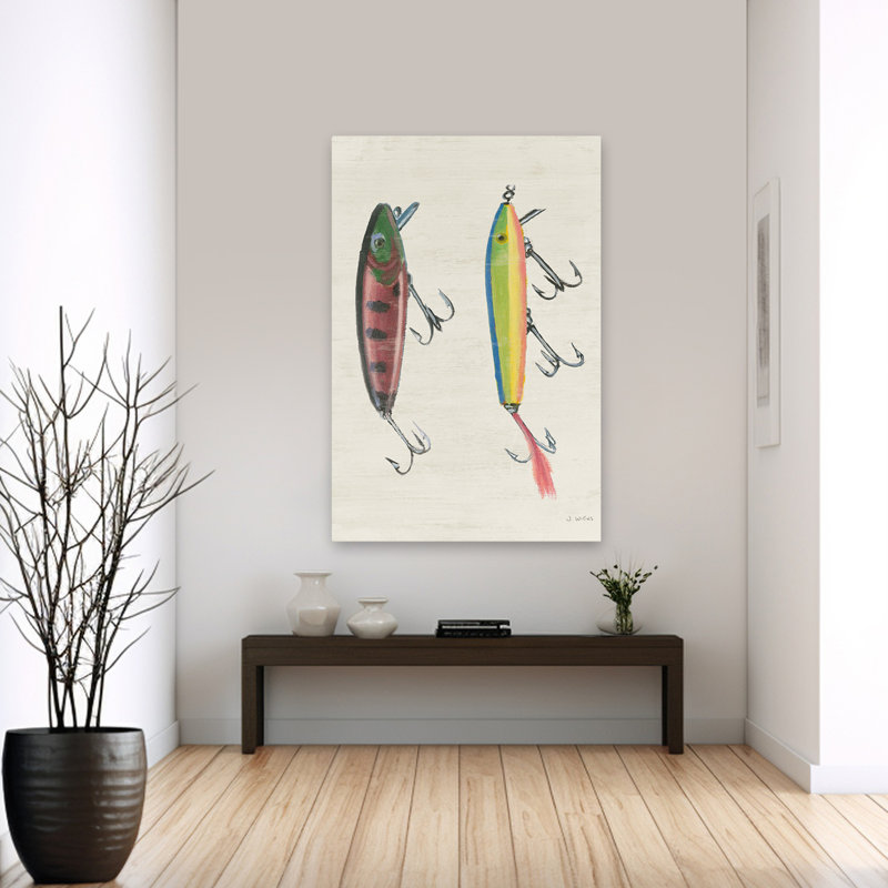 Cream And Fish Waters Edge V Art, 60" H x 40" W