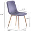 Chaise de salle à manger 4 pièces (bleu), style moderne, nouvelle technologie