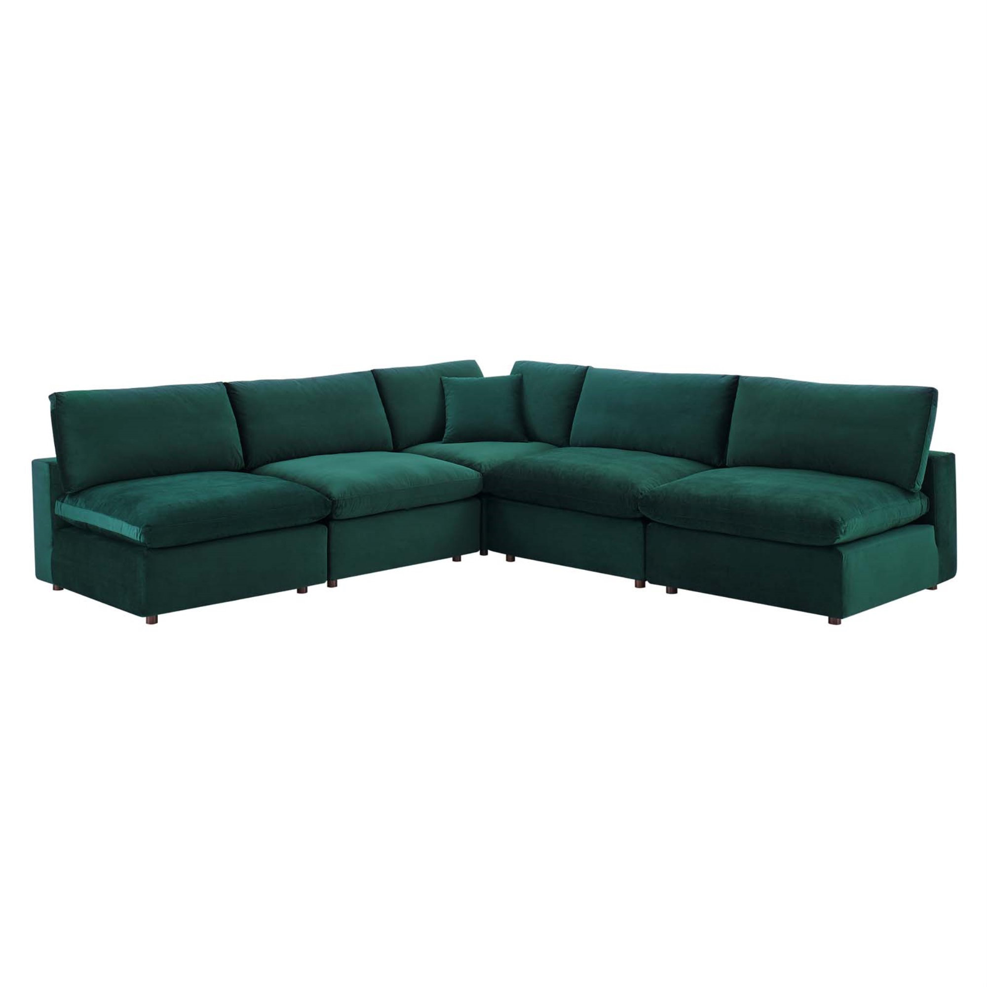 Latitude Run® Commix Down Filled Overstuffed Velvet 5-Piece Sectional ...