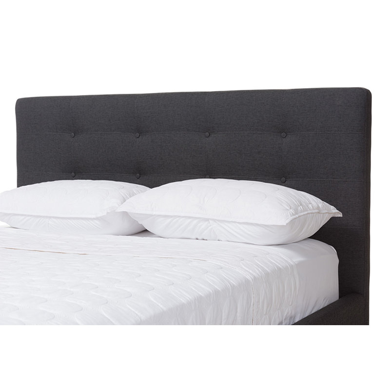 Worcester Upholstered Platform Bed, Queen, Dark Gray