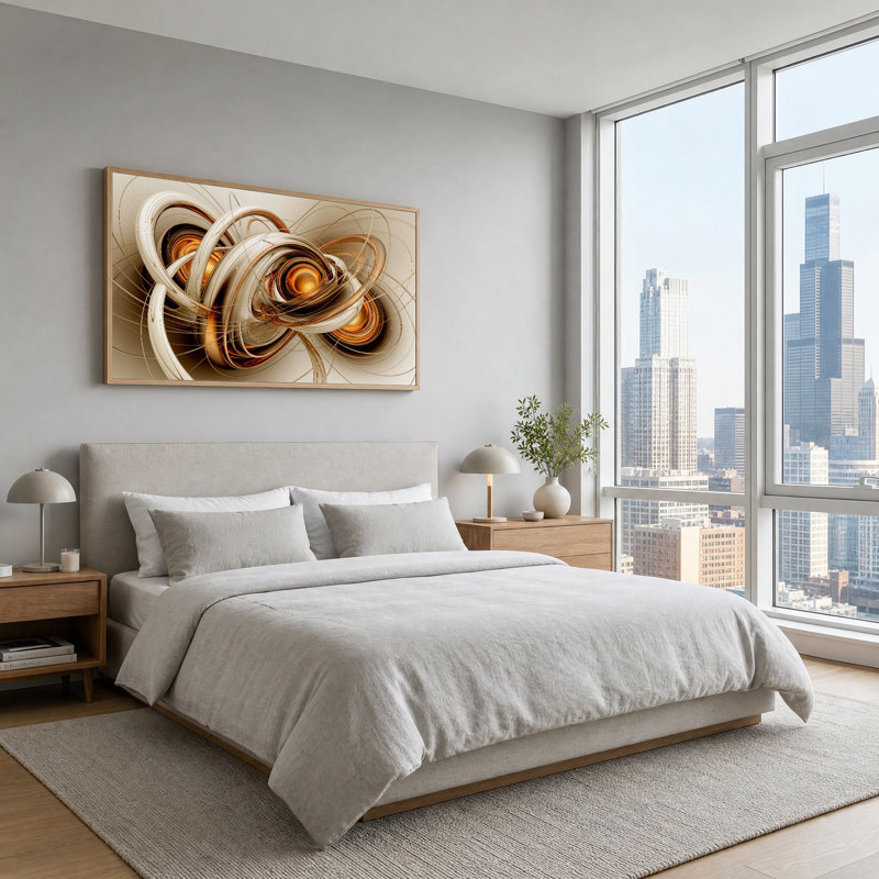 «Swirling Gold and Bronze», art mural sur toile