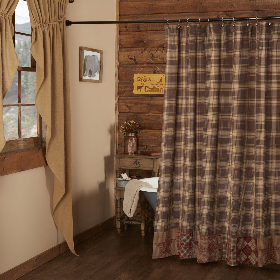 Castlekeep Cotton Plaid Shower Curtain Loon Peak®