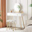Bureau de coiffeuse blanc avec tabouret - Petite coiffeuse avec 3 modes d'éclairage Luminosité réglable - Coiffeuse 32 po avec 2 tiroirs