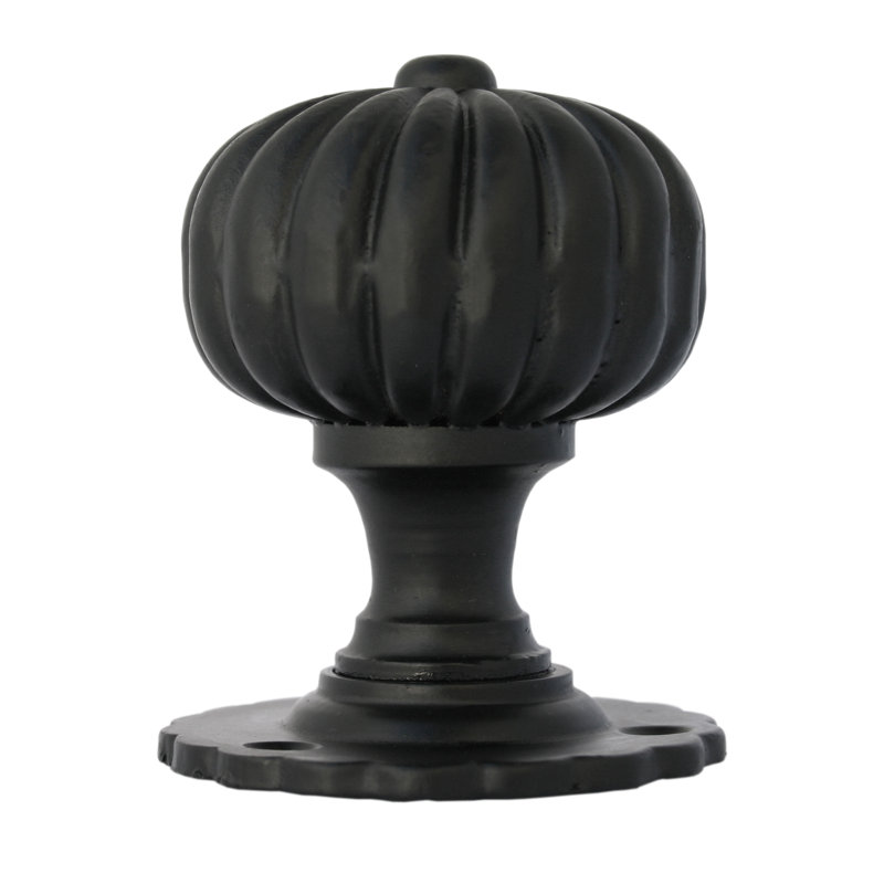 Black Flower Mortice Knob Set