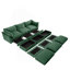 Canapé 3 places avec 3 repose-pieds, siège large et profond pour cinéma maison, canapé modulaire avec tiroirs de rangement, vert chenille