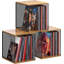 Rangement pour disques vinyles 3 cubes | Bricolage empilable 120 à 150 disques