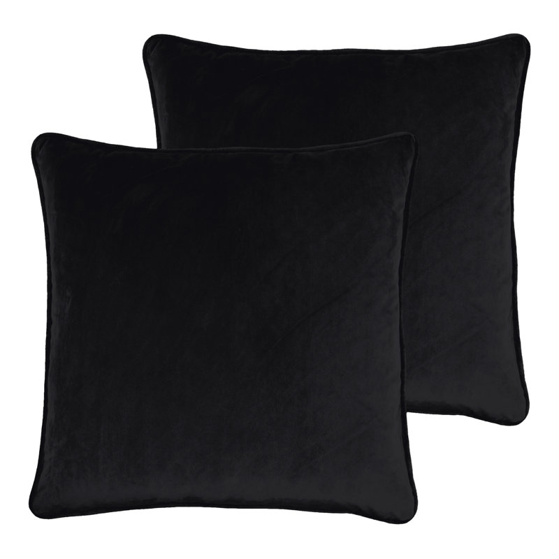 Velvet Pillow Velvet Reversible Throw Pillow, Black, Square, 20"H x 20"W