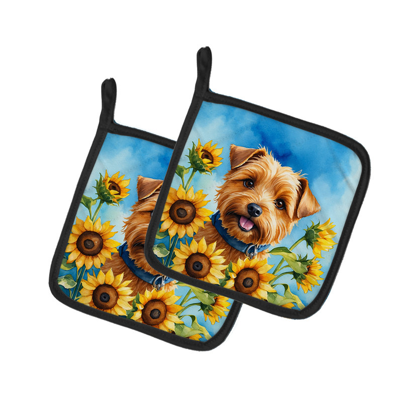 Ensemble de poignées en polyester Caroline's Treasures In Sunflowers