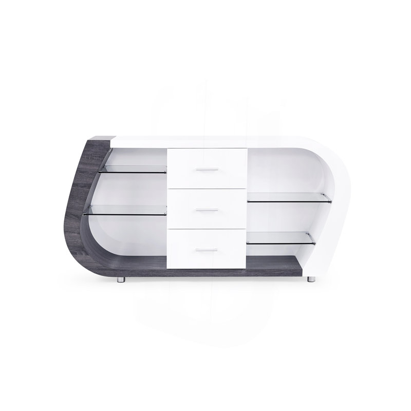Buffet Anne, Blanc / Gris