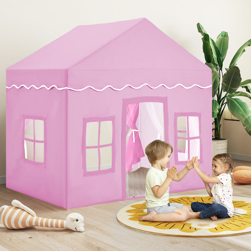 EROMMY 137cm W x 93cm D Indoor / Outdoor Polyester Play Tent, Pink