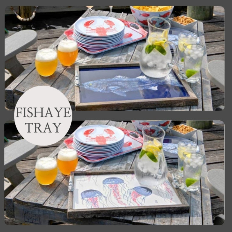 Plateau de service rustique pour homard - Décor nautique côtier