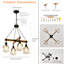 Lustres en bois de style campagnard pour la salle à manger, lustre rustique rétro en bois à 4 lumières pour le couloir du vestibule de l'îlot de cuisine