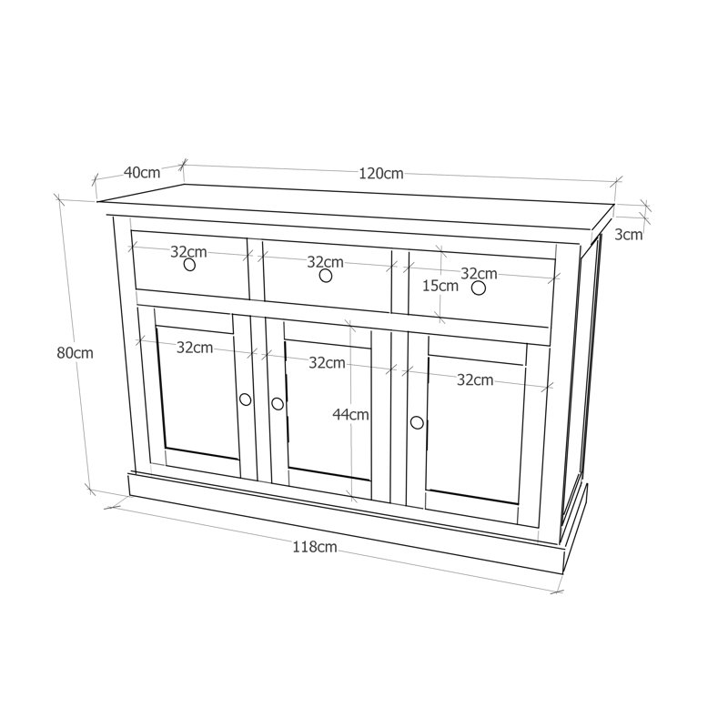 Terzenbach 120cm Sideboard, Light Brown