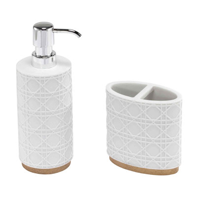NM Lena Bath Nicole Miller Toothbrush Holder & Lotion Dispenser Set