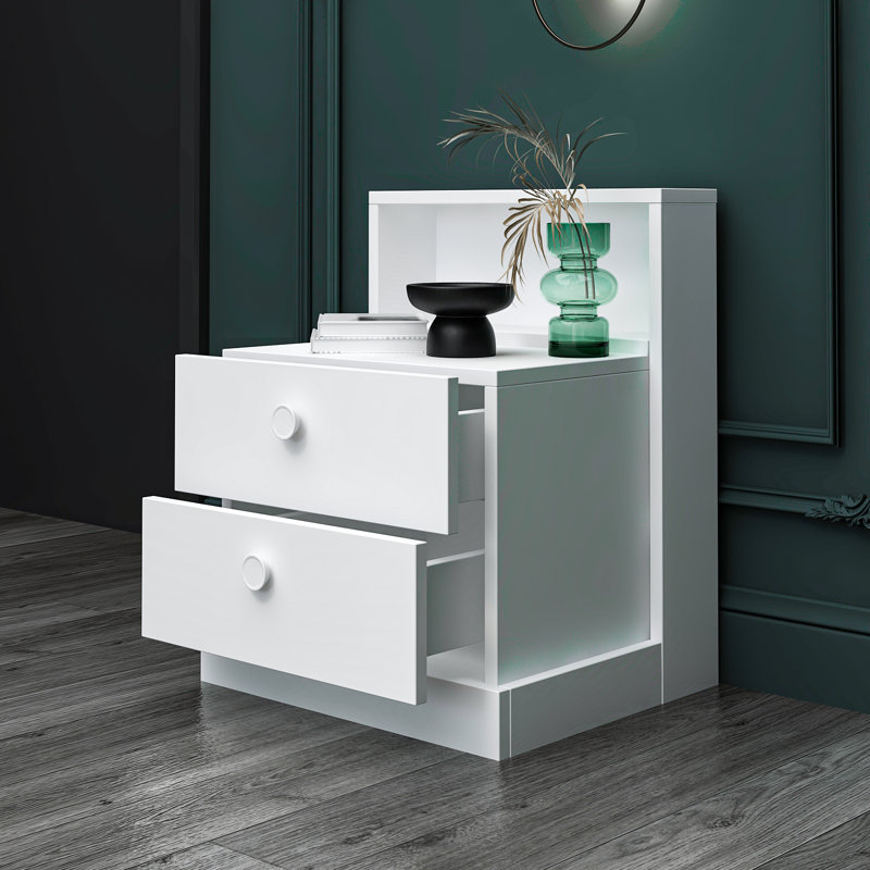 49cm W Manufactured Wood Bedside Table