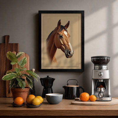 Noble Equine Portrait Modern - Framed Print