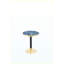 Table basse ronde de luxe moderne 23,6 po, plateau en panneau de fibres à densité moyenne à texture marbrée avec finition peinture UV, bordure en acier inoxydable, pieds en métal, table d'appoint de salon-130621722