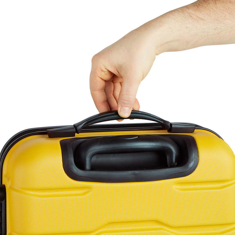 3pc Abs Mustard Yellow Luggage Set