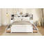 Lit de rangement polyvalent en bois avec tête de lit allongée et tiroirs multiples-1012952449