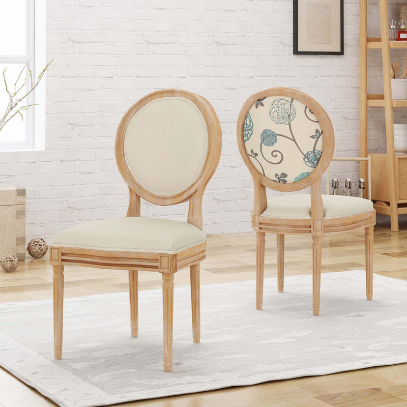 Chaise d'appoint Saratoga, Bleu / Beige, Bois