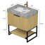 Meuble-lavabo moderne 30 po, rangement en contreplaqué durable grain de bois de chêne