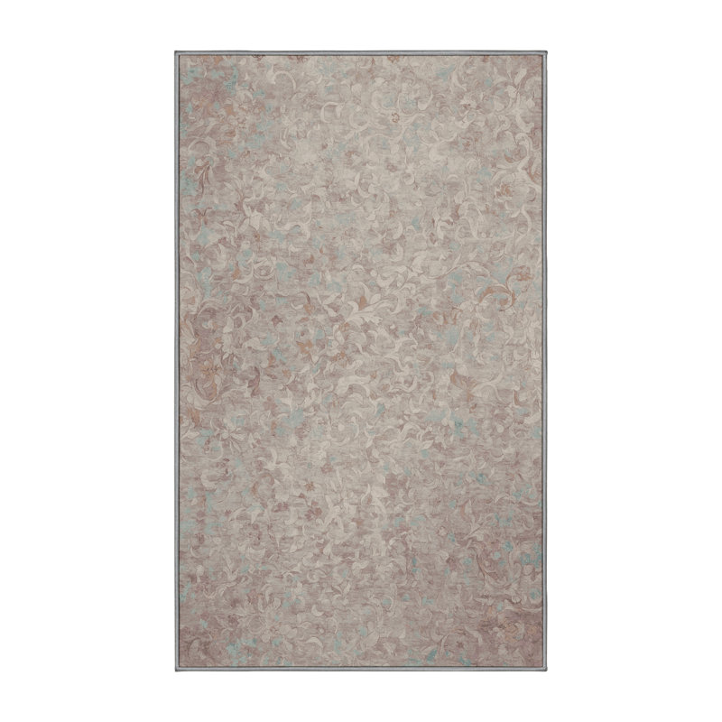 Tapis gris lavable à la machine, Rectangle 7 pi x 9 pi